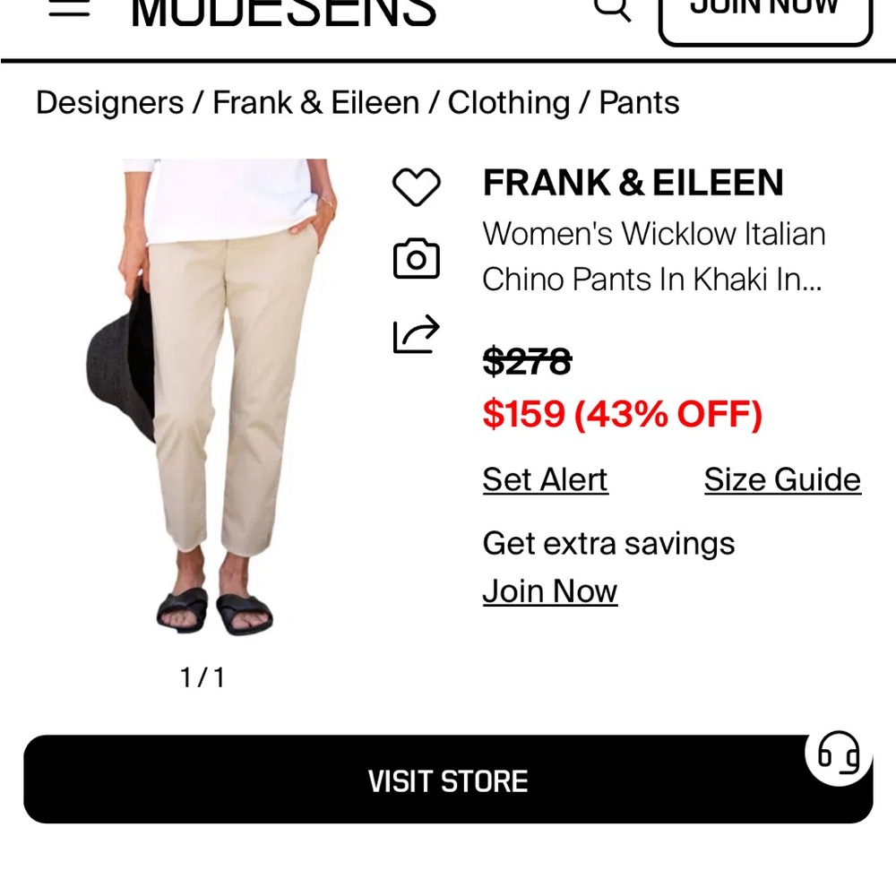 Frank and Eileen women’s size 8 pant color stone.